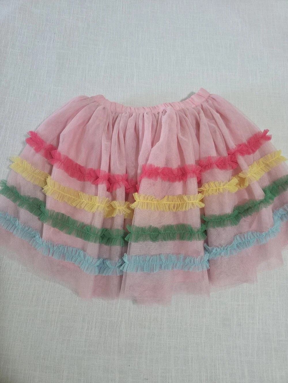 Gymboree Tiered Tulle Skirt Pink Rainbow Colorful Twirly Girls Kids 8
